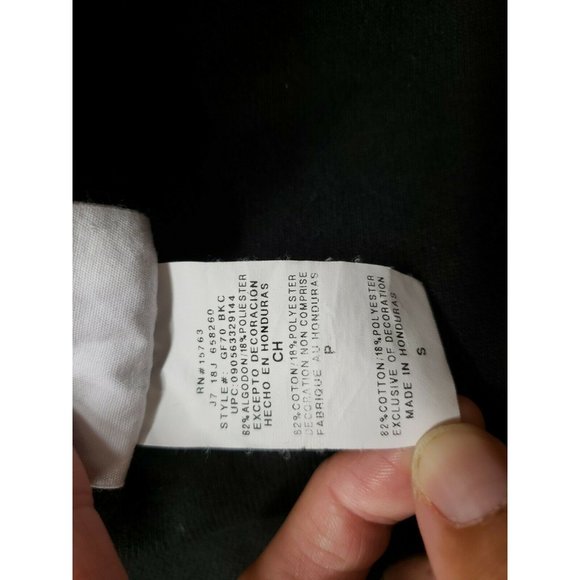 Champion Reverse Weave Sweatshirt Crewneck Small Black SPELL OUT in White - Picture 5 of 11